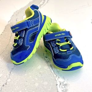 Stride Rite M2P Baby Jake Athletic Sneakers, Size 4 Wide, Navy/Lime Green